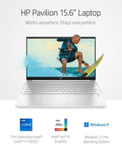 Load image into Gallery viewer, HP Pavilion 15 Laptop, 11th Gen Intel Core i7-1165G7 Processor, 16 GB RAM, 512 GB SSD Storage, Full HD IPS Micro-Edge Display, Windows 11 Pro, Compact Design, Long Battery Life (15-eg0025nr, 2021)
