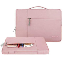 Load image into Gallery viewer, MOSISO Laptop Sleeve Compatible with MacBook Pro 15 inch Touch Bar A1990 A1707, 14 HP Acer Chromebook, 2019 Surface Laptop 3 15, Polyester Multifunctional Briefcase Bag, Pink
