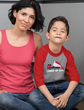 Load image into Gallery viewer, Toddler Boys Valentines Day Shirt Gifts for Kids Outfit Red Raglan Apparel 3T Red
