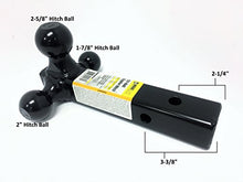 Load image into Gallery viewer, MAXXHAUL Black 70270 Hollow Shaft Triple Ball Mount - Black
