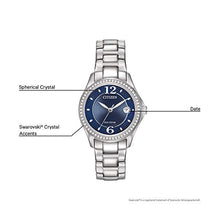 Load image into Gallery viewer, Citizen Eco-Drive Classic Quartz Womens Watch, Stainless Steel, Crystal, Silver-Tone (Model: FE1140-86L)
