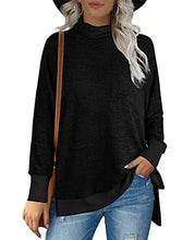 Load image into Gallery viewer, Sweatshirt for Women Tunics or Tops to Wear with Leggings Black Winter XXL
