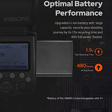 Load image into Gallery viewer, Godox V860III-C Camera Flash for Canon Camera Flash Speedlite Speedlight Light,2.4G HSS 1/8000s,480 Full-Power Flashes,7.2V/2600mAh Li-ion Battery,0.01-1.5s Recycle Time,10 Levels LED Modeling Lamp
