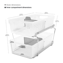 Load image into Gallery viewer, madesmart 2-Tier Organizer, Multi-Purpose Slide-Out Storage Baskets with Handles and Dividers, Frost
