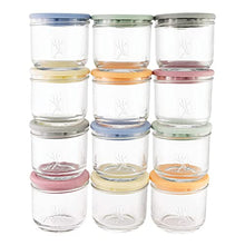 Load image into Gallery viewer, Elk and Friends 5oz Borosilicate Glass Baby Food Storage Jars with Silicone Lid | Available in 12 or 6 Set | Strong Glass | Storage Containers | Microwave, Oven &amp; Dishwasher Safe | Infant and Babies
