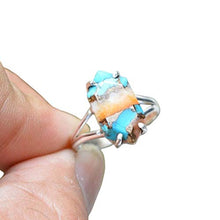 Load image into Gallery viewer, oyster copper turquoise ring 925 sterling silver ring bohemian ring hexagon turquoise ring dainty ring turquoise jewelry handmade ring gemstone ring silver rings for women gypsy ring wedding ring
