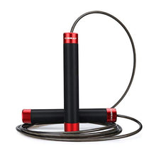 Load image into Gallery viewer, COERKALY Jump Rope for Fitness, Tangle-Free with Ball Bearing Jump Rope Workout, Adjustable Speed Skipping Rope with 2 Cables for Women Men, Steel&amp;Silicone Handle Jumping Rope(Red)
