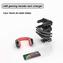 Load image into Gallery viewer, Vitesse 55 inch Gaming Desk Racing Style Computer Desk with Free Mouse pad, T-Shaped Professional Gamer Game Station with USB Gaming Handle Rack, Cup Holder &amp; Headphone Hook (Black)
