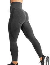 Load image into Gallery viewer, YEOREO Women High Waist Workout Gym Smile Contour Seamless Leggings Yoga Pants Tights Light Blue S
