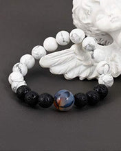 Load image into Gallery viewer, Lightock Couples Bracelets Lava Rock Stone Aromatherapy Anxiety Essential Oils Diffuser Elastic Bracelet for Men Women Friendship Gifts(2pcs)
