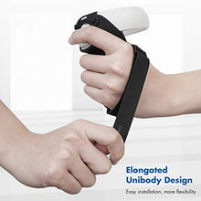 Load image into Gallery viewer, KIWI design Silicone Grip Cover for Meta/Oculus Quest 2 Accessories, Protector with Knuckle Straps (Black, 1 Pair)
