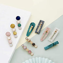 Load image into Gallery viewer, Mehayi 20 PCS Macaron Pearl Acrylic Resin Metal Fashion Hair Clips Set, Handmade Cute Hair Barrettes Bobby Pins, Gold Metal Hairpin Hair Accessories Headwear Styling Tools, Gifts for Women Girls Decorative Party Wedding

