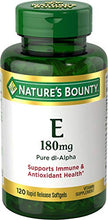 Load image into Gallery viewer, Nature's Bounty Vitamin E Pills and Supplement Softgels , Supports Antioxidant Health, 400iu, 120 Count
