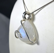 Load image into Gallery viewer, Rainbow Moonstone Crystal Stone Pendant Hand Wrapped in Sterling Silver by Bellas Pendants
