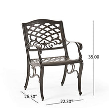 Load image into Gallery viewer, Christopher Knight Home Hallandale Outdoor Cast Aluminum Dining Set for Patio or Deck, 5-Pcs Set, Black
