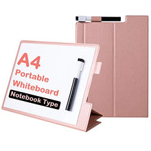 Load image into Gallery viewer, Small White Board A4 Desktop Dry Erase Board 8"12" Portable Whiteboard Easel with Stand Pink PU Cover Case for Kids, Adult, Office, Home, School

