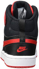 Load image into Gallery viewer, Nike Court Borough MID Basketball Shoe - Kids' Black/University Red-White 2
