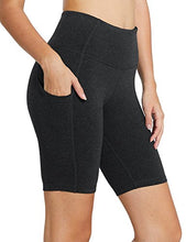 Load image into Gallery viewer, BALEAF Women's 8" High Waist Biker Workout Yoga Running Compression Exercise Shorts Side Pockets Charcoal Size M
