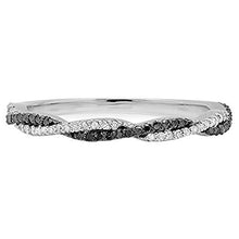 Load image into Gallery viewer, Dazzlingrock Collection 0.25 Carat (ctw) 10K Round Black &amp; White Diamond Wedding Band 1/4 CT, White Gold, Size 7
