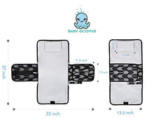 Load image into Gallery viewer, Portable Baby Changing Pad + Octopus Toy Bundle - Large Waterproof Diaper Changing Table Contoured Mattress with Soft Memory Foam Pillow – Travel-Friendly Infant Change Station Mat Set for Mom &amp; Dad
