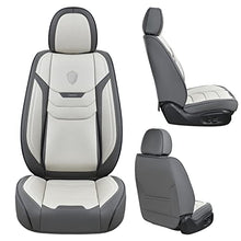 Load image into Gallery viewer, Coverado Seat Covers, Breathable Faux Leather Car Seat Cushions with Lumbar Support, Universal Auto Accessories Full Set Fit for Most Cars, Sedans, SUVs and Trucks, Gray
