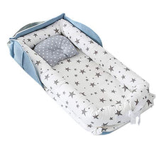 Load image into Gallery viewer, Abreeze Baby Bassinet for Bed Bedside Cribs -Grey Stars Baby Lounger - Breathable &amp; Hypoallergenic Co-Sleeping Baby Bed - 100% Cotton Portable Crib for Bedroom/Travel 0-24 Months
