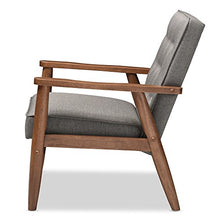 Load image into Gallery viewer, Baxton Studio Sorrento Mid-Century Retro Modern Fabric Upholstered Wooden Lounge Chair, Grey
