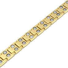 Load image into Gallery viewer, MagnetRX® Women's Ultra Strength Magnetic Therapy Bracelet - Arthritis Pain Relief &amp; Carpal Tunnel Titanium Magnetic Bracelets for Women - Adjustable Length with Sizing Tool (Gold)

