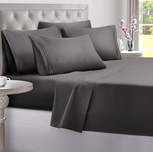 Load image into Gallery viewer, DreamCare 6 Piece Deep Pocket Sheets Microfiber Sheets Bed Sheets Bedding Sets Queen Size, Gray
