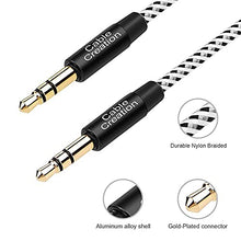Load image into Gallery viewer, 3 Feet Aux Cable,CableCreation 3.5mm Male to Male Auxiliary Audio Stereo Cord Compatible with Car,Headphones, iPods, iPhones, iPads,Tablets,Laptops,Android Smart Phones&amp; More, 1M /Black &amp; White
