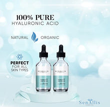 Load image into Gallery viewer, Hyaluronic Acid Serum 2 fl oz And 2 fl oz Double Pack, Made From Pure Hyaluronic Acid, Anti Aging, Anti Wrinkle, Ultra-Hydrating Moisturizer That Reduces Dry Skin Manufactured In USA

