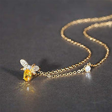 Load image into Gallery viewer, Tiny Cute Gold Bee Necklace, AILUOR Fashion Charm Crystal Rhinestone Honeybee Bumble Bee Pendant Jewelry for Women Girl Gifts (Gold)
