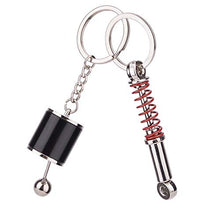 Load image into Gallery viewer, Febrytold 5 Pcs Car Parts Model Key Chains, Colorful Turbo Keychain, Black Manual Gearbox Keychain, Colorful Tire Rim Keychain, Blue Brake Rotor Keychain, Red Spring Shock-absorber Keychain
