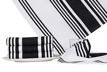 Load image into Gallery viewer, Urban Villa Set of 3 Kitchen Towels Highly Absorbent 100% Cotton Dish Towel 20X30 Inch with Mitered Corners Trendy Stripes Black/White Bar Towels &amp; Tea Towels
