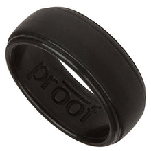 Load image into Gallery viewer, proof Men's Silicone Wedding Ring Protects Your Hands &amp; Proves Your Commitment with Unique, Sleek Design for Your Active Lifestyle (Black, 13)

