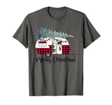 Load image into Gallery viewer, Merry Christmas Camper Buffalo Plaid Xmas Morning Camping T-Shirt
