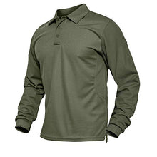 Load image into Gallery viewer, BIYLACLESEN Work Polo Shirts for Men Golf Shirts Long for Men Fishing Shirts for Men Tactical Shirts for Men Performance Polo Long Sleeve Army Green
