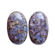 Load image into Gallery viewer, RAVISHINGGEMS Natural Moss Agate Pair Cabochon, Oval Shape, Flat Back Side, Size 20x12x6 MM, Stone for Earring Tumbled Stone, Smooth Polished Agate 23340
