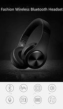 Load image into Gallery viewer, Wireless Headset with Mic, Foldable Bluetooth Headphone with 3.5mm Audio Jack, Built-in Noise Cancelling Microphone, Support for Plug-in Card, for PC, Phone(Black)
