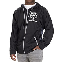 Load image into Gallery viewer, Officially Licensed Zubaz Men's NFL Black Hoodie With Team Color Viper Liner, Chicago Bears, Size Large
