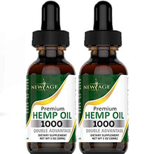Load image into Gallery viewer, Hemp Oil Extract - 2 Pack - New Age 1000 - Grown &amp; Made in USA - Natural Hemp Drops - Helps with Sleep, Skin &amp; Hair (Mint 1000mg)
