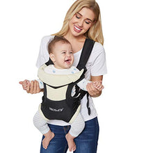 Load image into Gallery viewer, Neotech Care Baby Carrier - Front and Back Carrying - Adjustable, Breathable &amp; Lightweight - for Infant, Child, Toddler - Black with Beige
