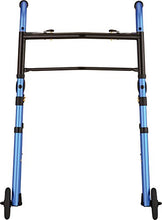 Load image into Gallery viewer, NOVA Medical Products Travel Folding Walker with Wheels, Glide Skis and Mobility Bag, Blue, 7 Pound
