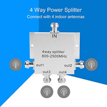 Load image into Gallery viewer, Bewinner 4-Way Power Splitter 800-2500MHz N Type Mobile Cell Phone Power Splitter Signal Repeater Amp Power Divider Connect with 4 Indoor Antennas, Low Noise &amp; High Performance
