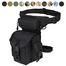 Load image into Gallery viewer, MAXTRA Military Tactical Drop Leg Bag Tool Fanny Thigh Pack Leg Rig Utility Pouch Paintball Airsoft Motorcycle Riding Thermite Versipack, Black
