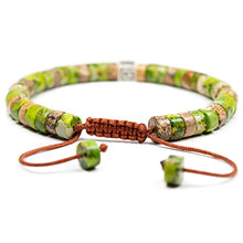 Load image into Gallery viewer, Elegant Green Imperial Jasper Bracelet - Handcrafted Natural Gemstone Beaded Tibetan Style Jewelry for Men &amp;Women
