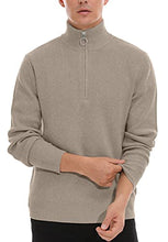 Load image into Gallery viewer, Sailwind Men's Soft Sweaters Quarter Zip Pullover Classic Ribbed Turtleneck Sweater for Men US Medium Khaki
