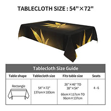 Load image into Gallery viewer, Golden Cannabis Print Rectangle Tablecloth - 54"X72" Inch - Stain &amp; Waterproof &amp; Wrinkle Resistant Washable Polyester Tablecloth, for Buffet Parties, Wedding and Camping
