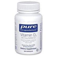 Load image into Gallery viewer, Pure Encapsulations Vitamin D3 125 mcg (5,000 IU) | Supplement to Support Bone, Joint, Breast, Prostate, Heart, Colon and Immune Health* | 120 Capsules
