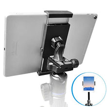 Load image into Gallery viewer, Sturdy Tablet and Phone Tripod Mount for iPad Samsung Tablet Cell Phone More, Rotatable Tiltable Tripod Adapter Stand Clamp Holder for Video Recording Photo Booth Live Music Camera by APPS2Car
